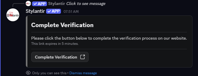 Their personal one-time verification link