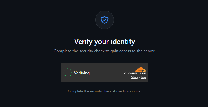 The Turnstile security check on the verification page